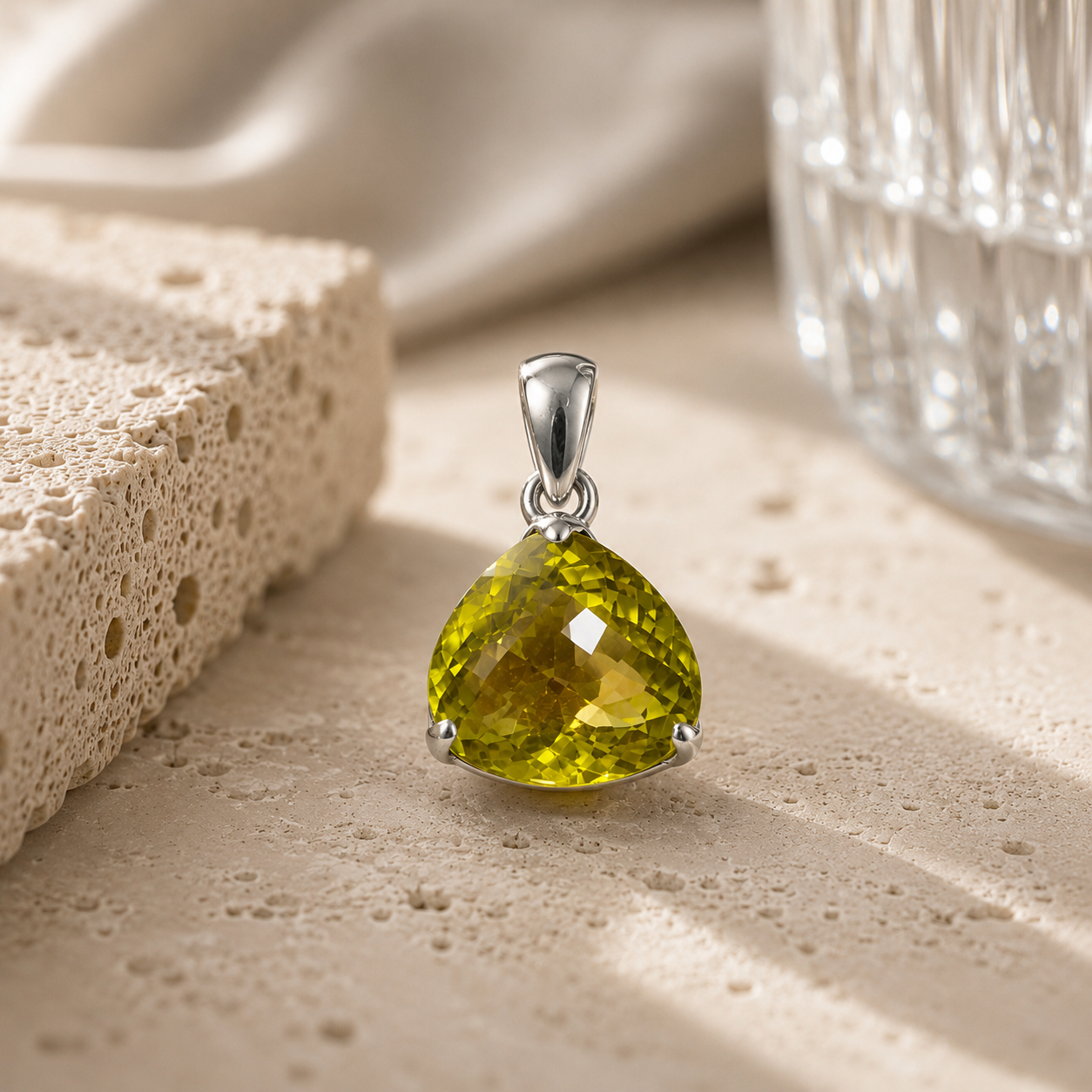 Lemonquarz Anhänger – 925 Sterling Silber