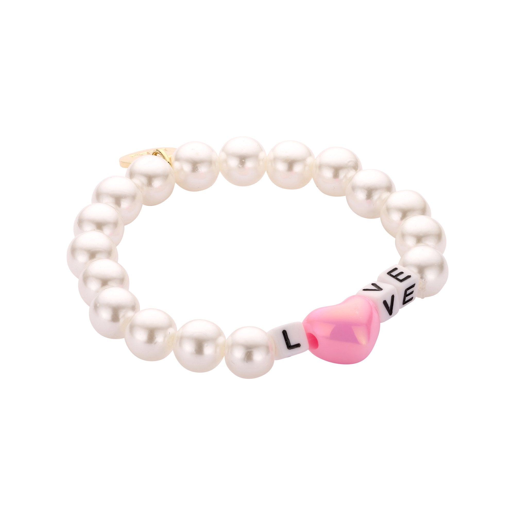 LOVE Armband mit Perlen & Herz – Buchstabenarmband
