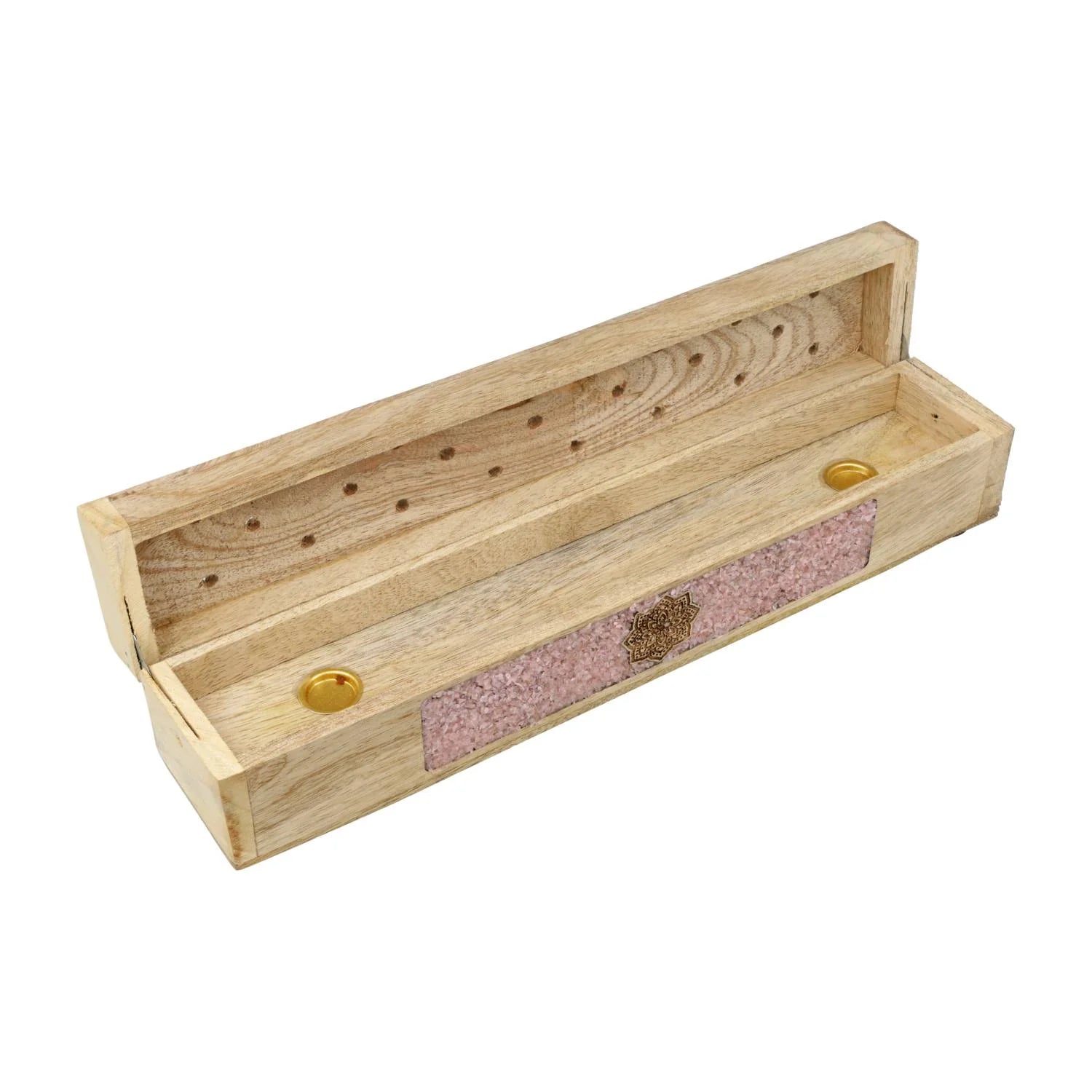 Räucherhalter & Aufbewahrungsbox mit Rosenquarz