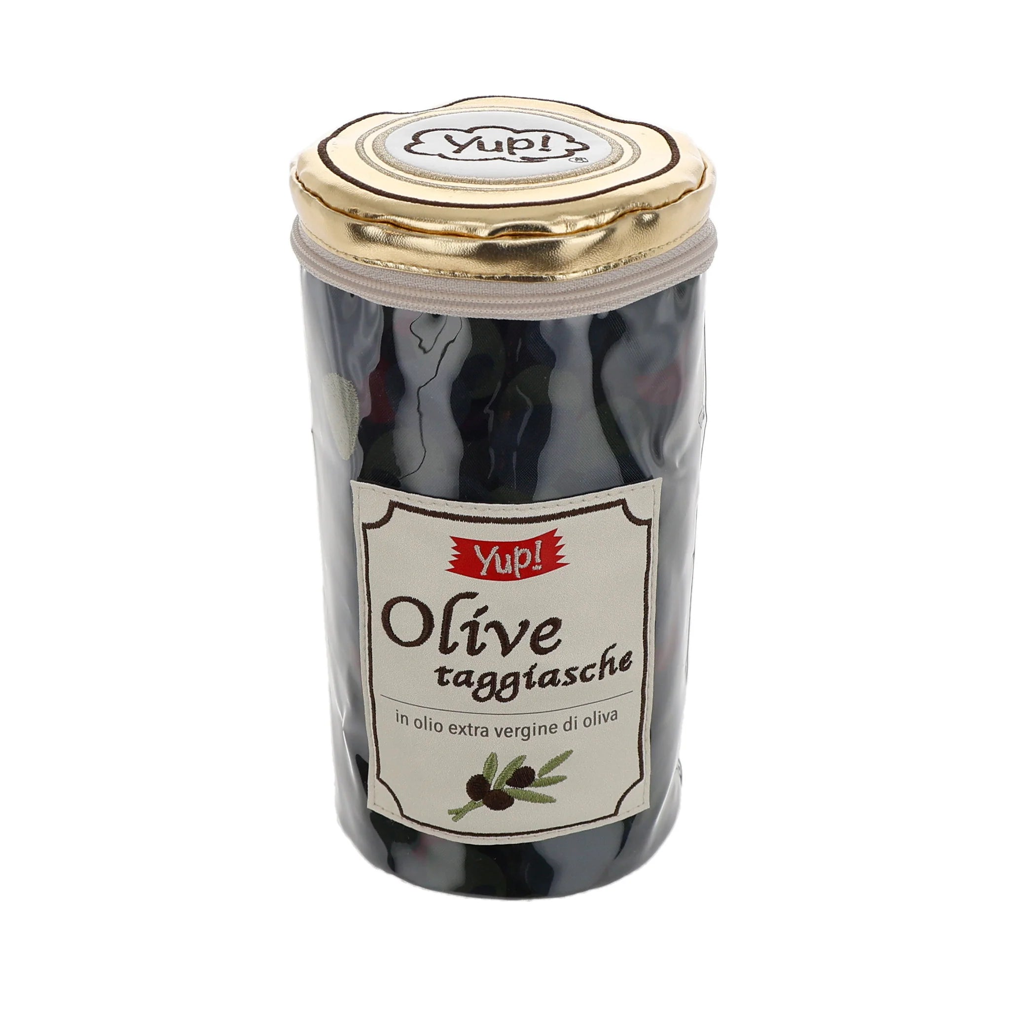 Yup! Olive Pouch – Tasche mit schwarzem Oliven-Design