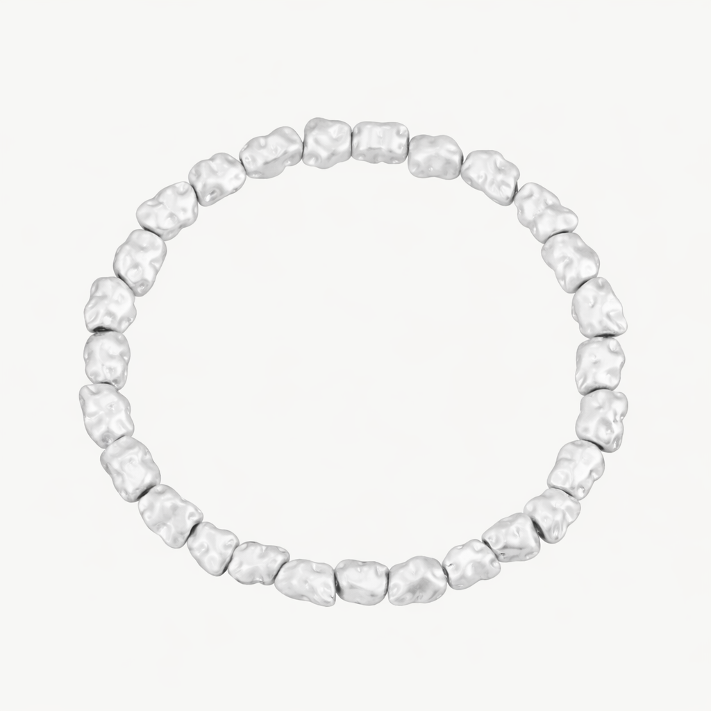 Silber Nugget Armband - Matt
