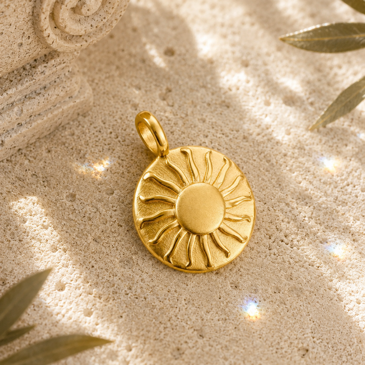 Sonnenseele Charm | Mandala Anhänger aus Edelstahl Gold & Silber | Mein Mantra