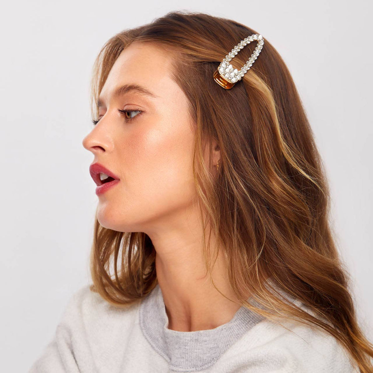 Kitsch Golden Sparkle – Große Haarspange mit Strasssteinen