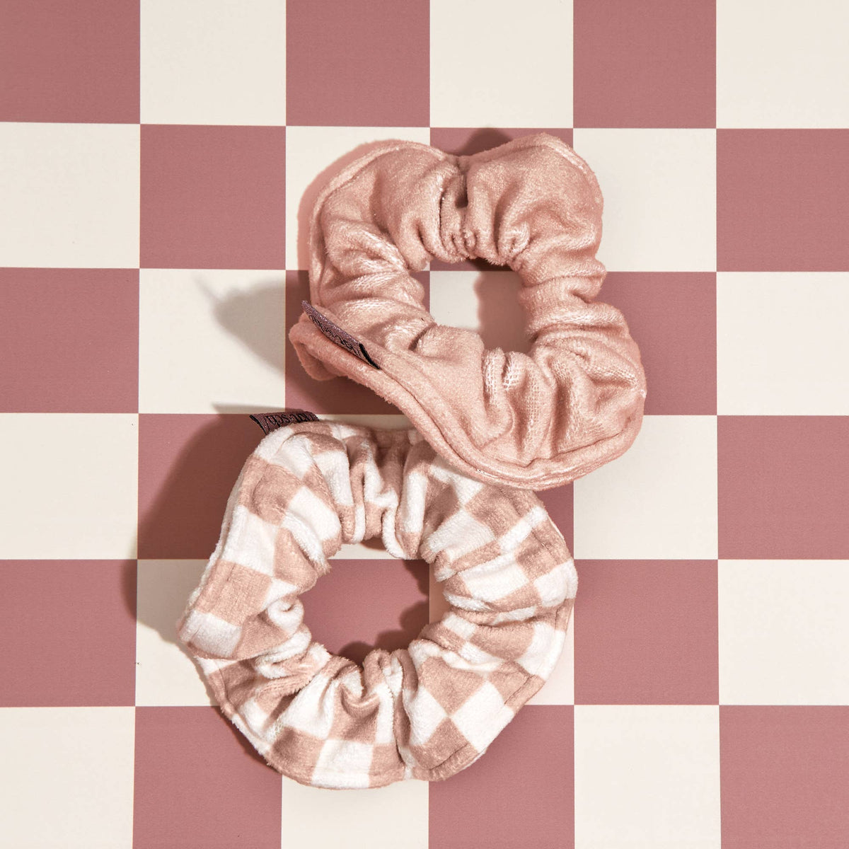 Kitsch Quick Dry – Mikrofaser Towel Scrunchies Terracotta Check | 2er Set