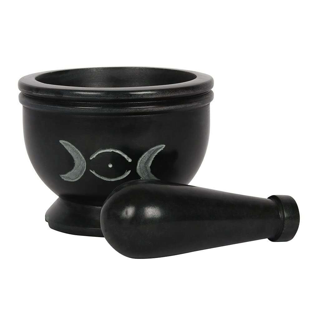 Triple Moon Mörser aus Schwarzem Stein