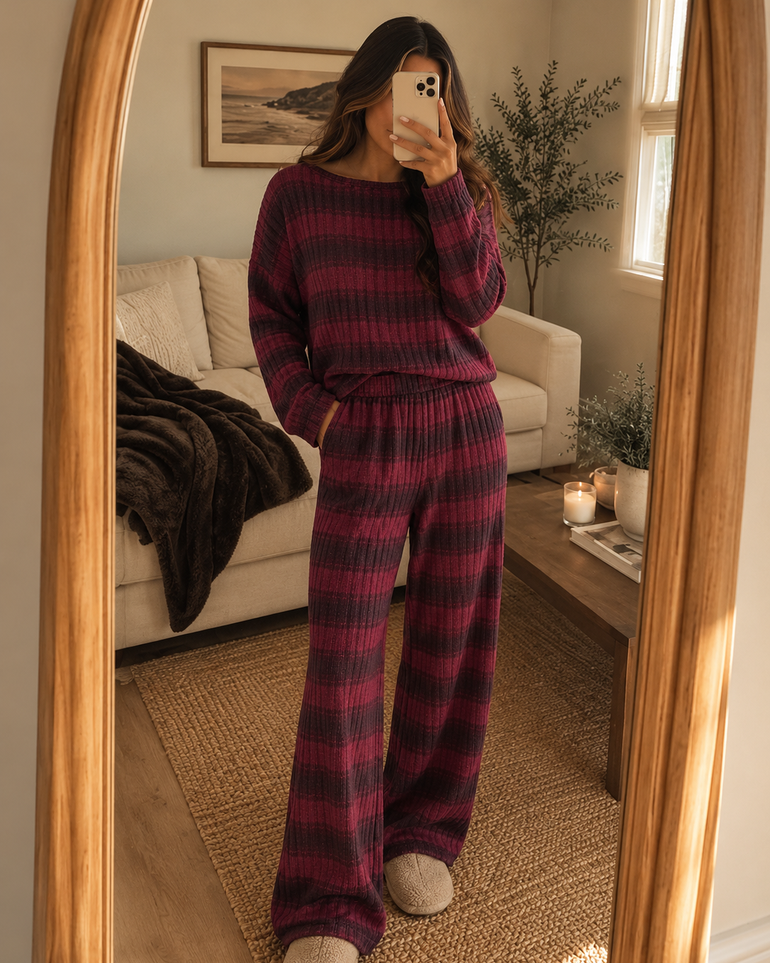 Kuscheliger Pullover mit Streifen