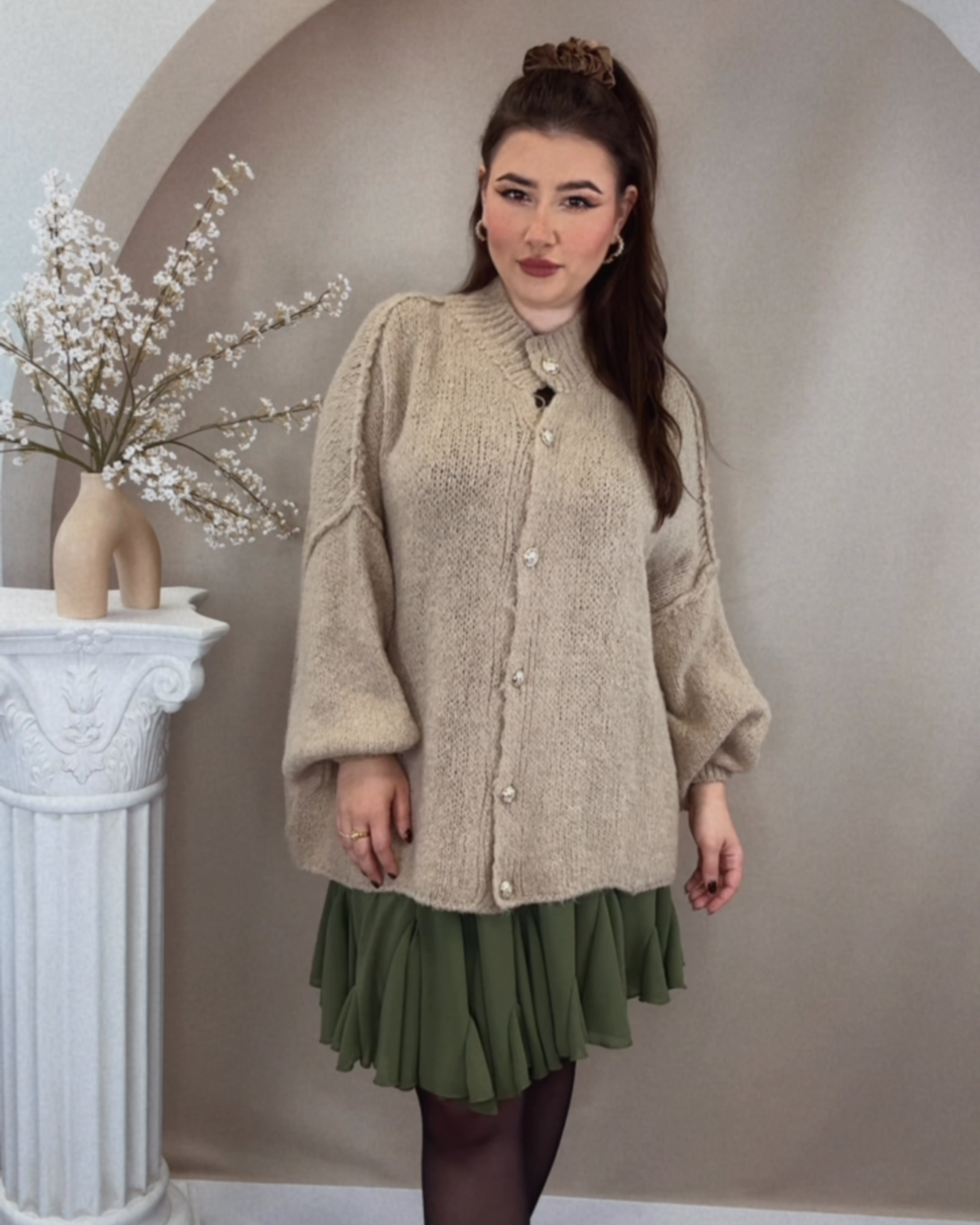 Oversize Cardigan - Beige