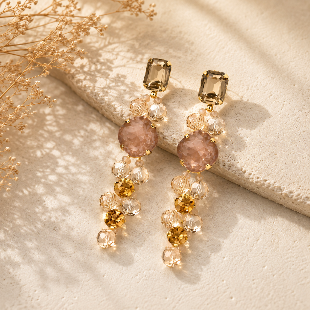 Statement-Ohrringe „Candy Drops“ – Nude