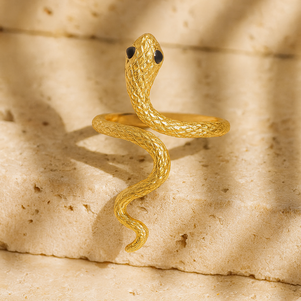 Kundalini Onyx Snake Ring