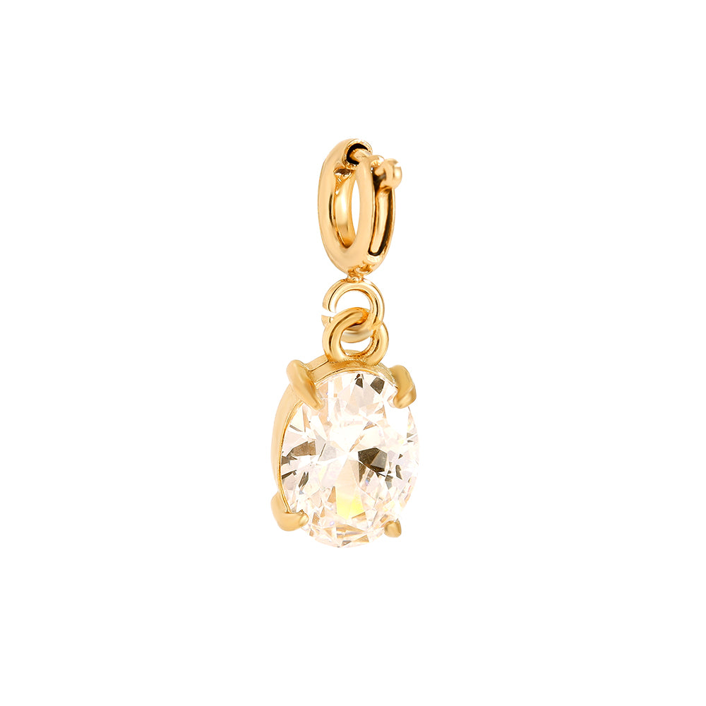 Oval Diamond Charm