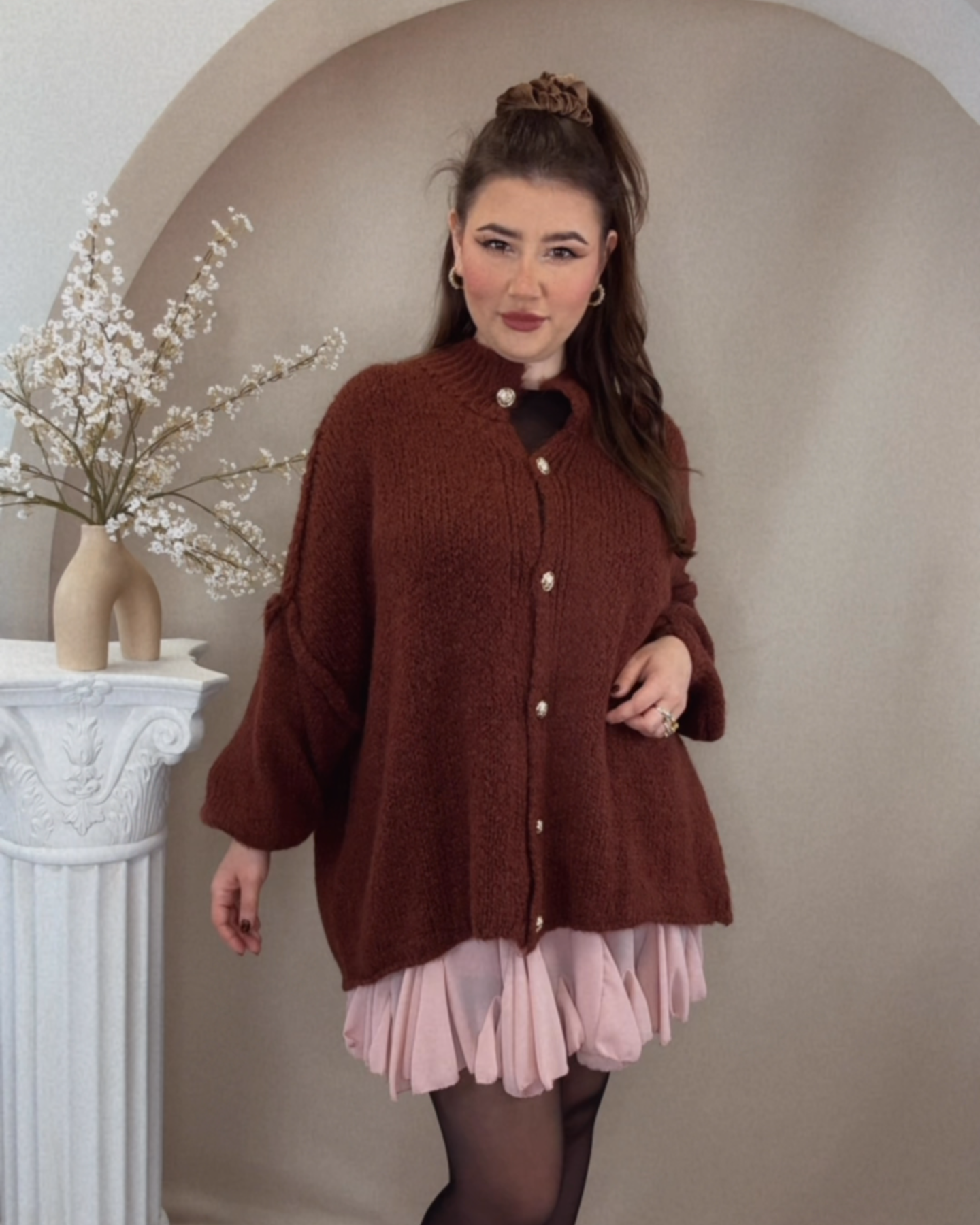 Oversize Cardigan - Mahagoni