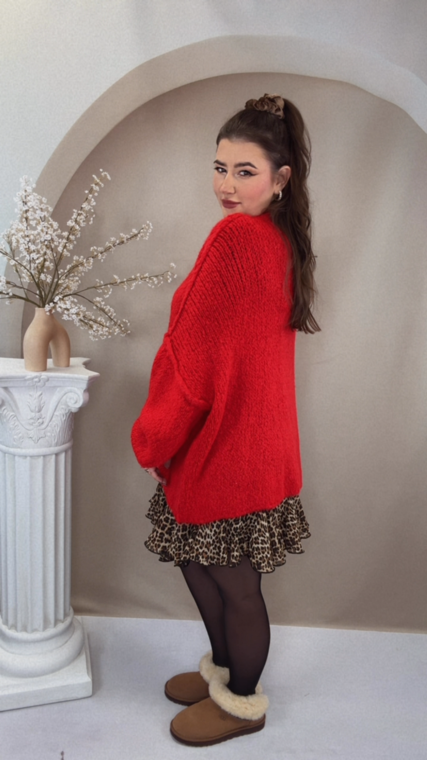 Oversize Cardigan - Rot