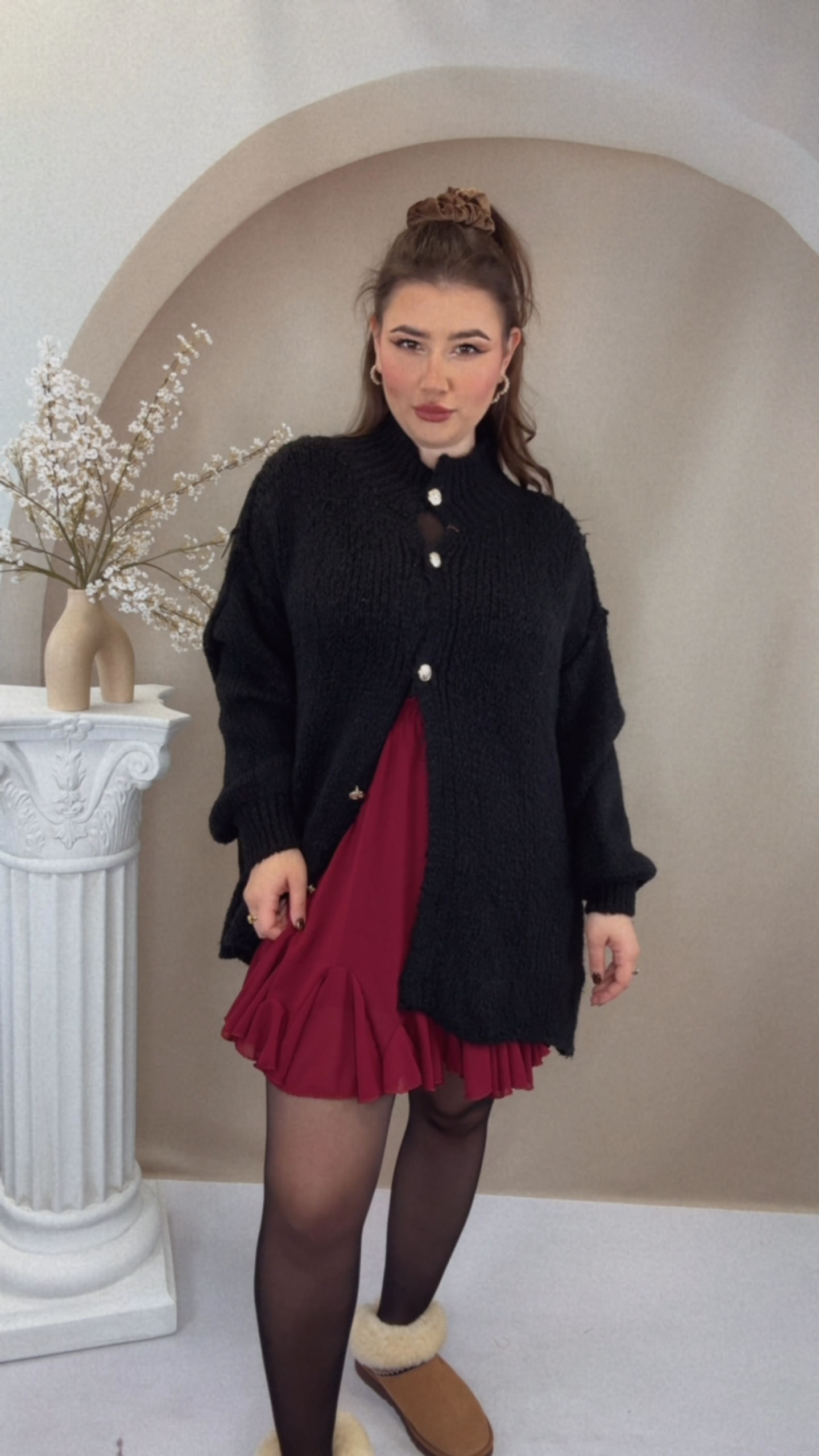 Oversize Cardigan - Schwarz