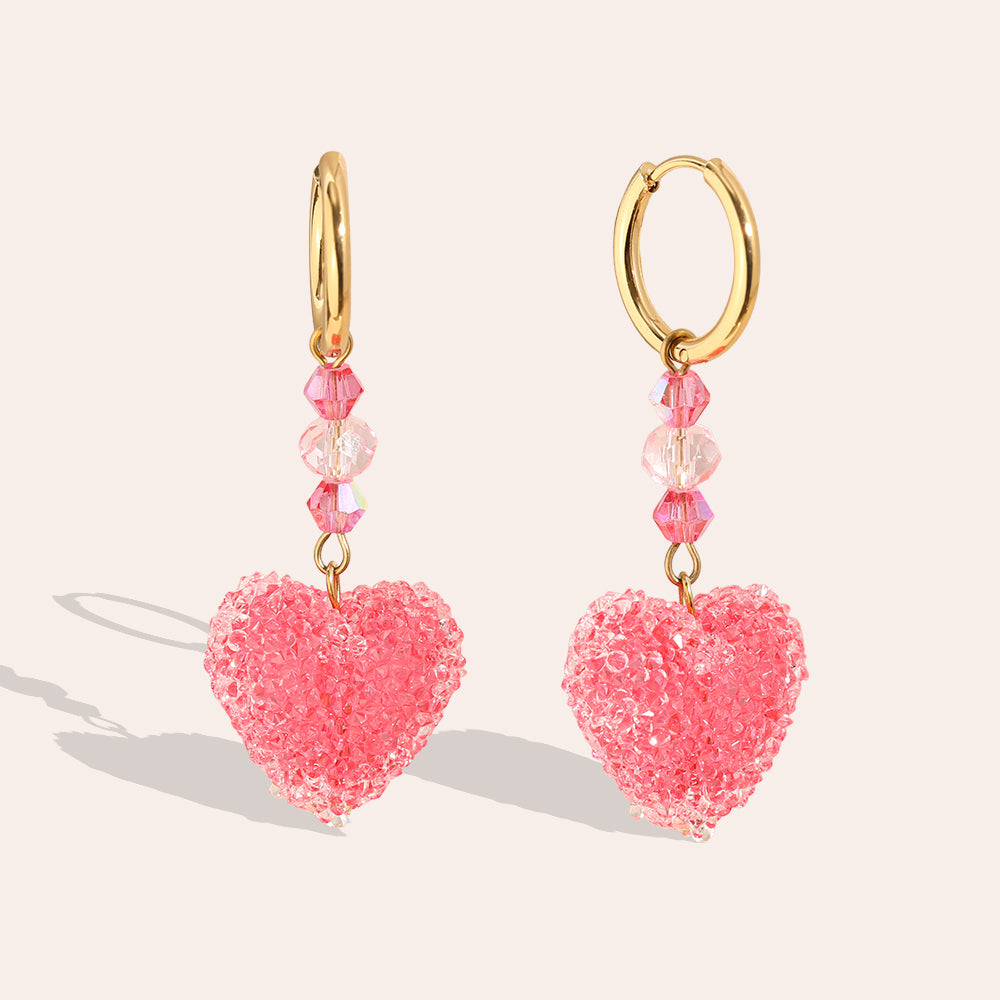 Pink Candy Heart Creolen đ
