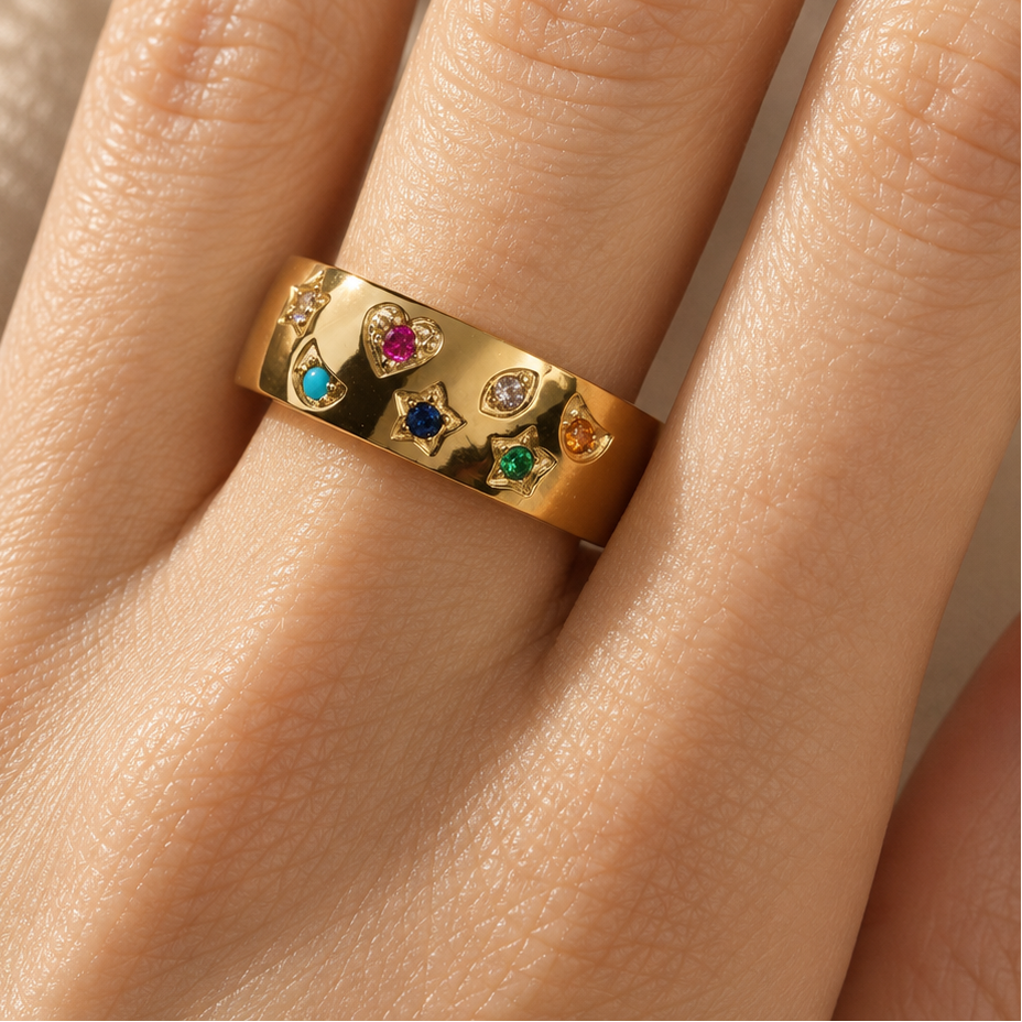 Playful Hearts Ring – 18K vergoldeter Edelstahl Ring
