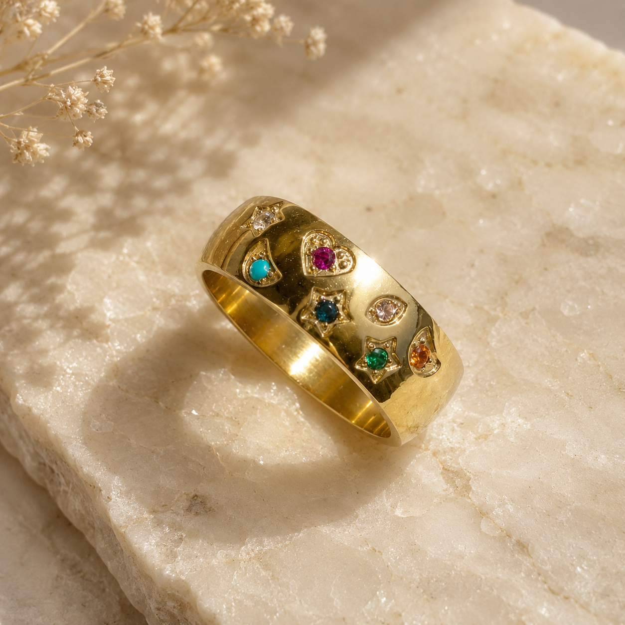 Playful Hearts Ring – 18K vergoldeter Edelstahl Ring