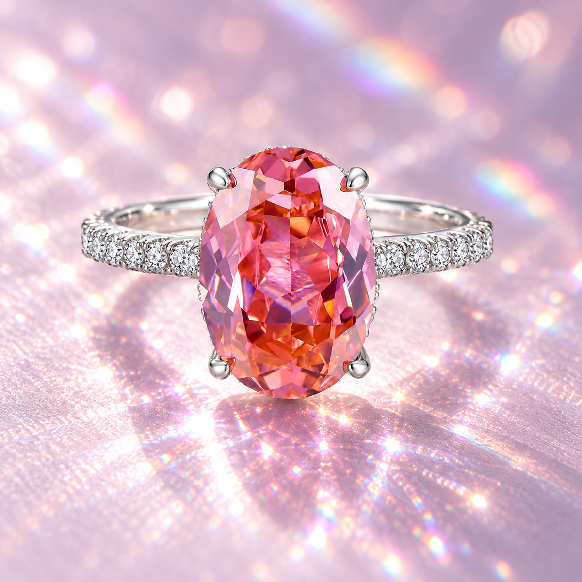 Radiant Diamond – Sunset Aura Ring