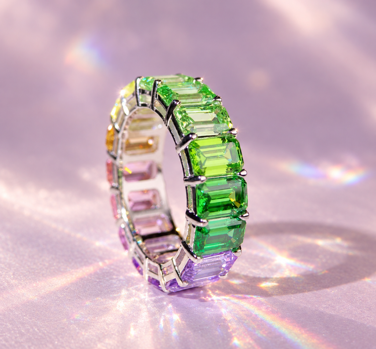 Radiant Diamond – Rainbow Infinity Ring