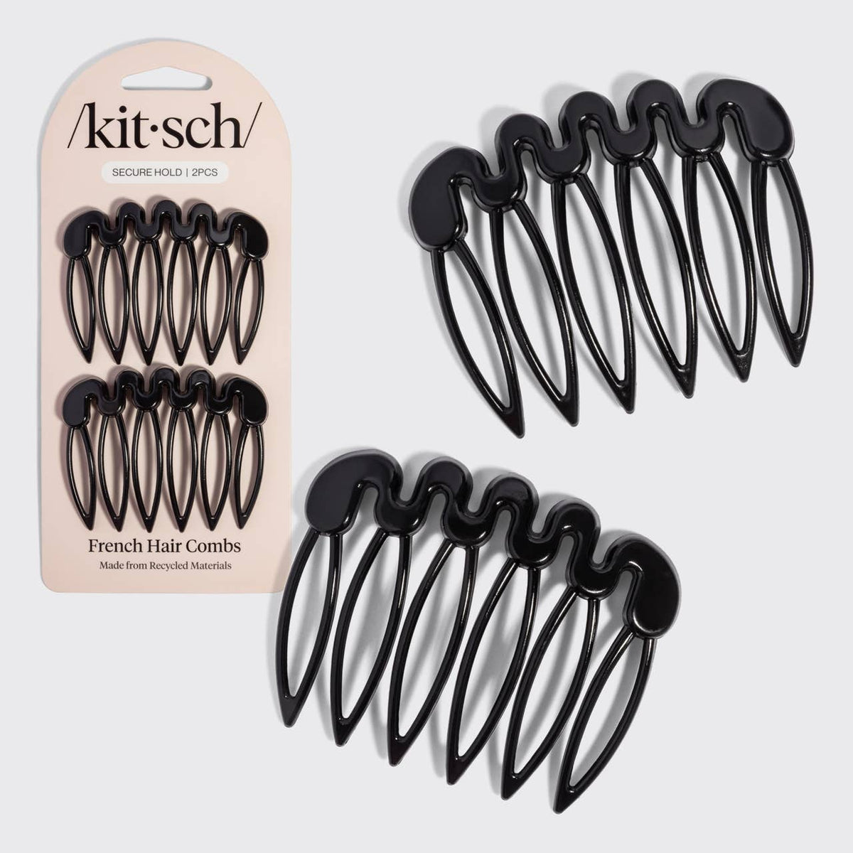 Kitsch Black French Chic Haarkämme - 2er Set