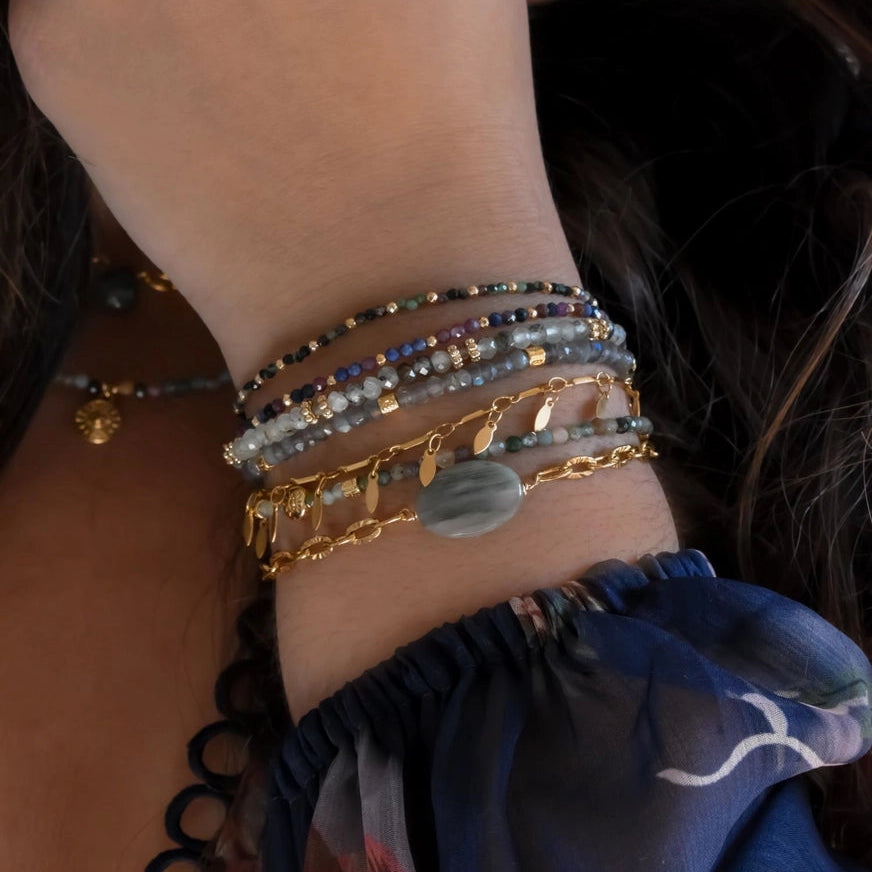 Rubin & Saphir Armband mit Hämatit – Schutz, Stärke & innere Balance