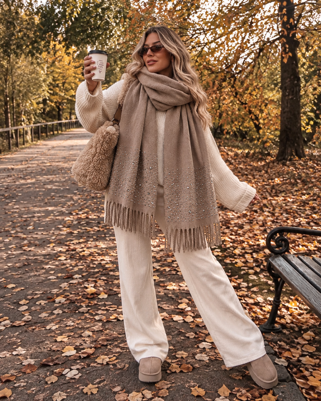 Glitzer Schal mit Strass – Kuschelig weich & elegant