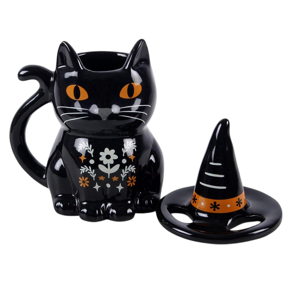 Frightful Folk – Becher mit Deckel „Schwarze Katze“