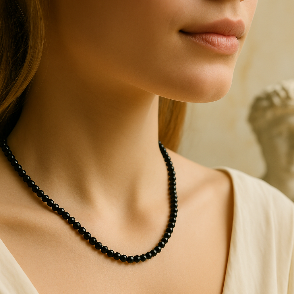 Schwarzer Turmalin Kette