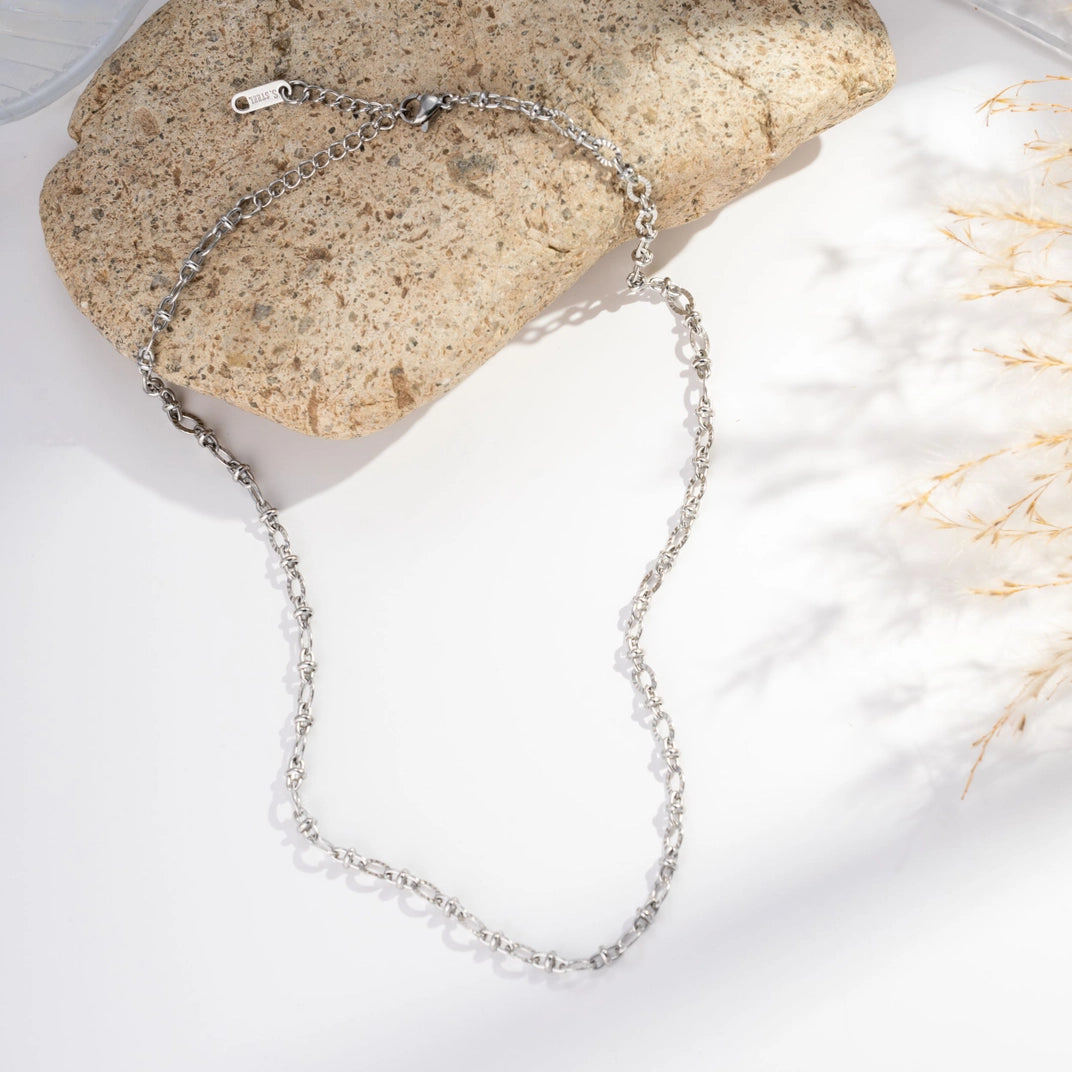 Glieder-Halskette für Charms aus Edelstahl – Silber