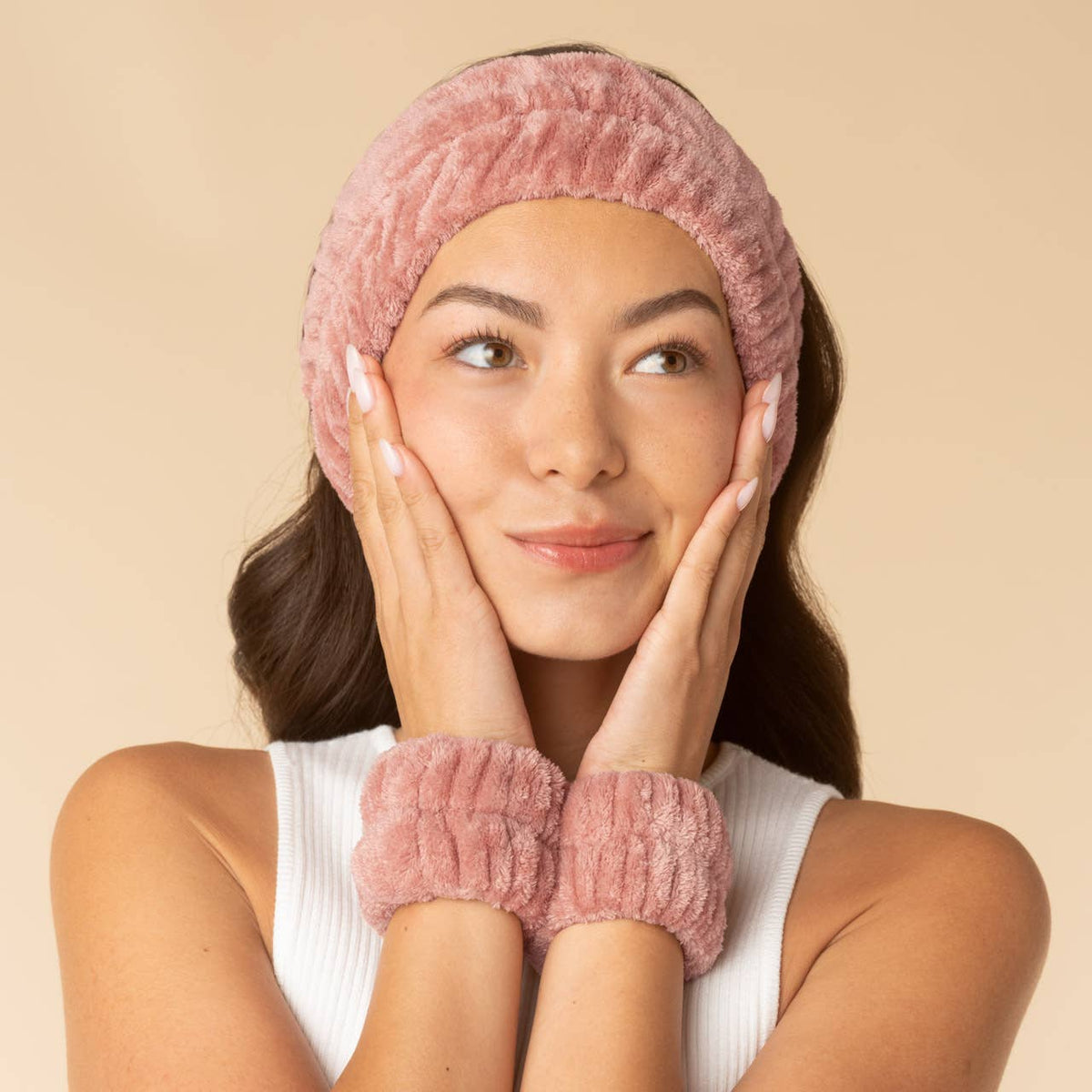 Kitsch Daily Spa – Mikrofaser Stirnband & Handgelenkbänder | Terracotta | 3er Set