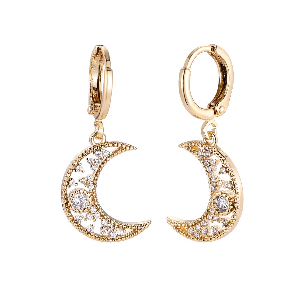 Sparkling Crescent Moon Ohrringe