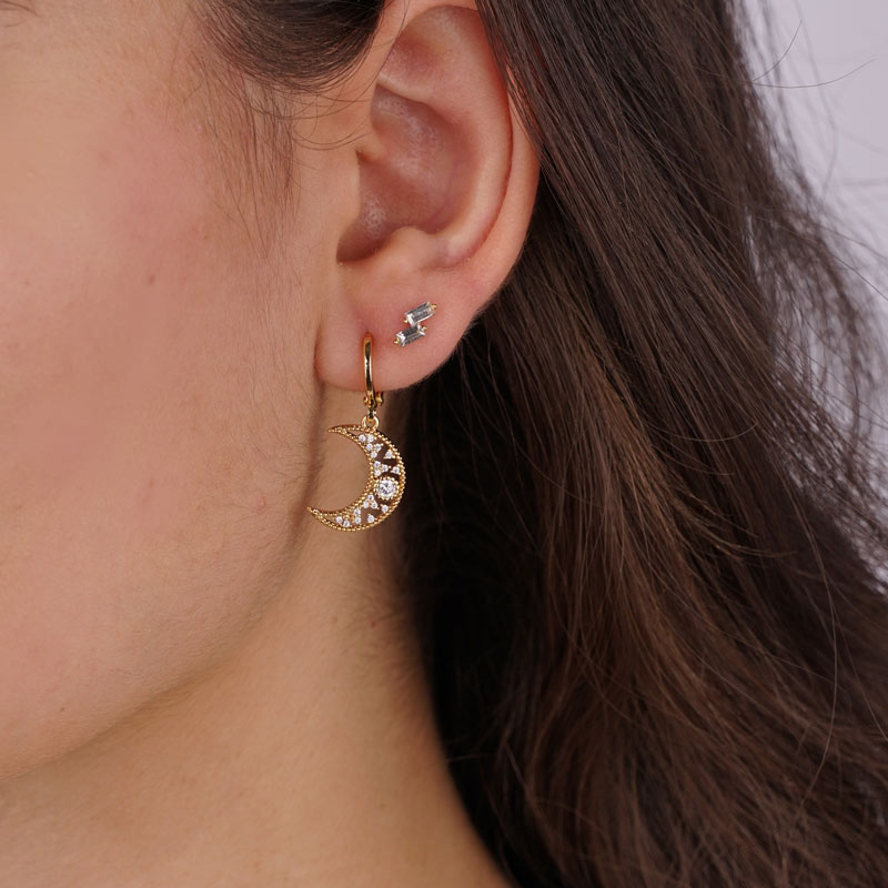 Sparkling Crescent Moon Ohrringe