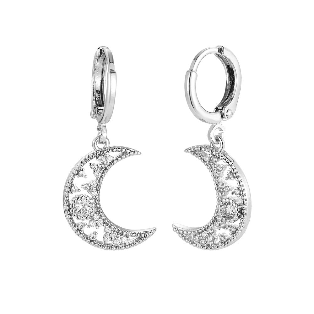 Sparkling Crescent Moon Ohrringe