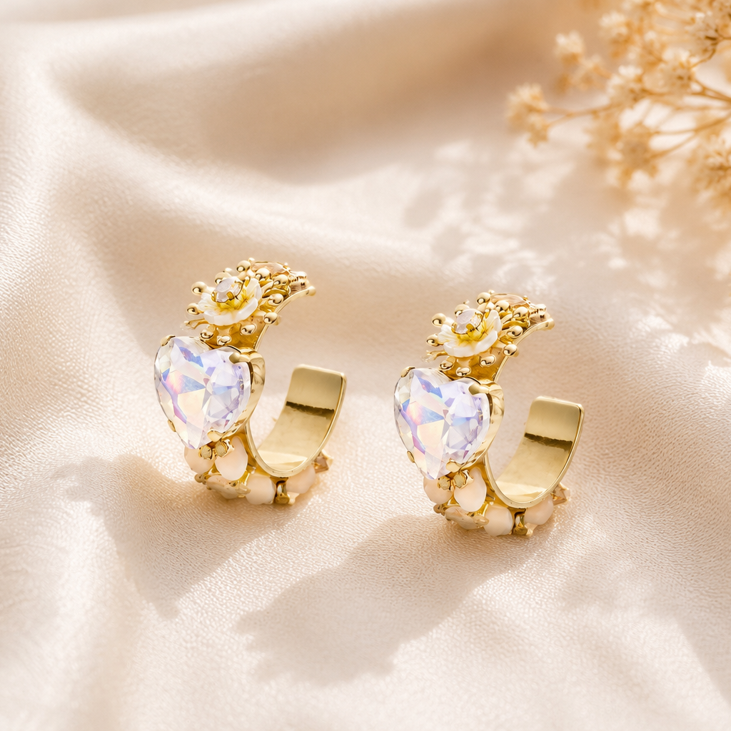 Creolen „Crystal Heart“