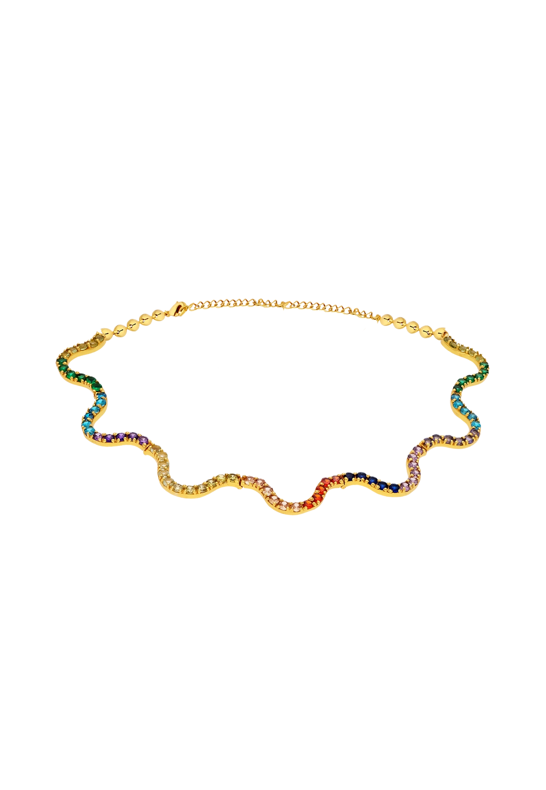 Curve Edelstein-Kette – 22k Gold Plated mit farbigen Edelsteinen