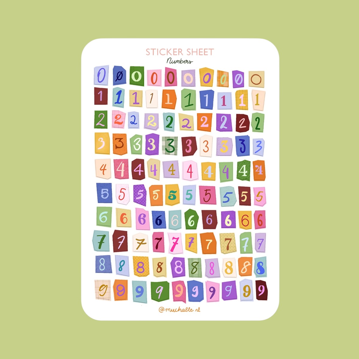 Sticker Sheet - Numbers
