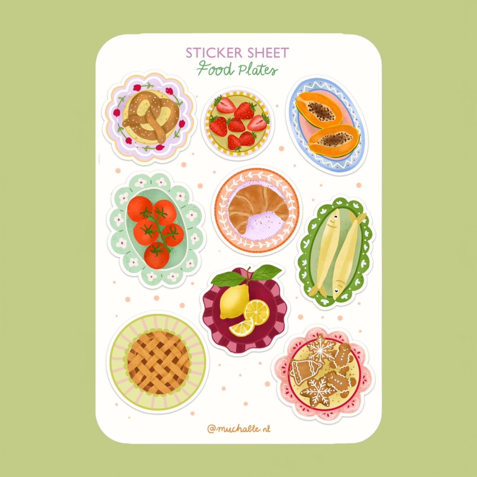 Sticker Sheet - Food Plates