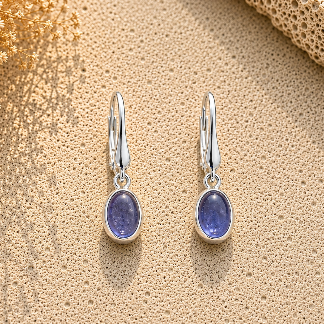 Tansanit Ohrringe 925 Silber