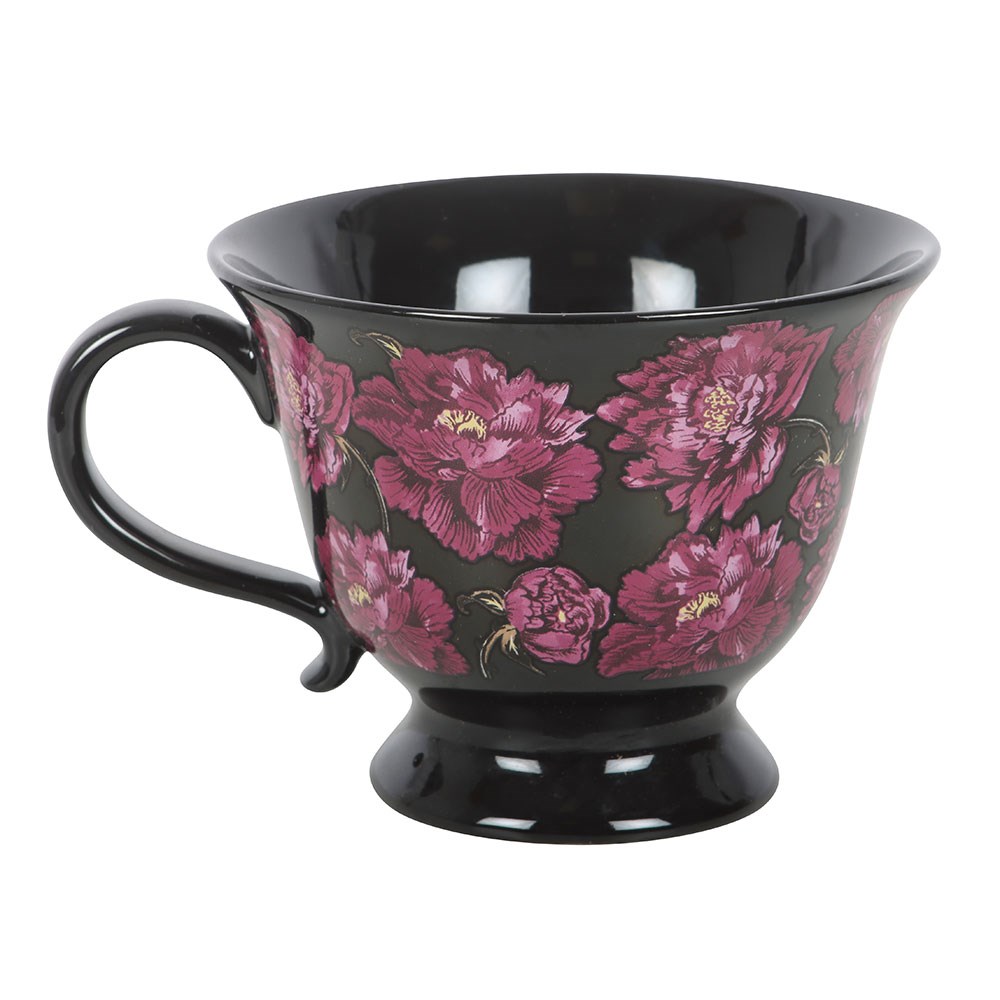 Teetasse „Dark Romance“ mit Rosenmotiv