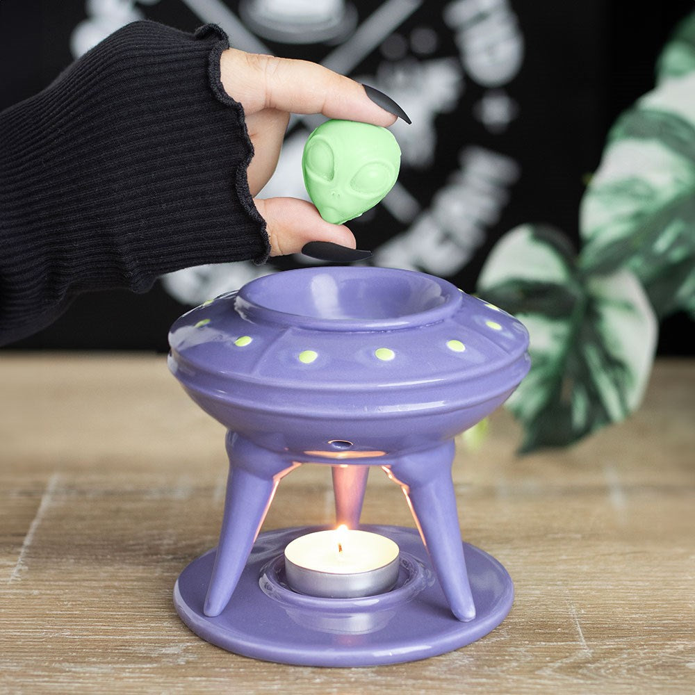 UFO Duftlampe mit Lime Alien Wax Melt – Space Design
