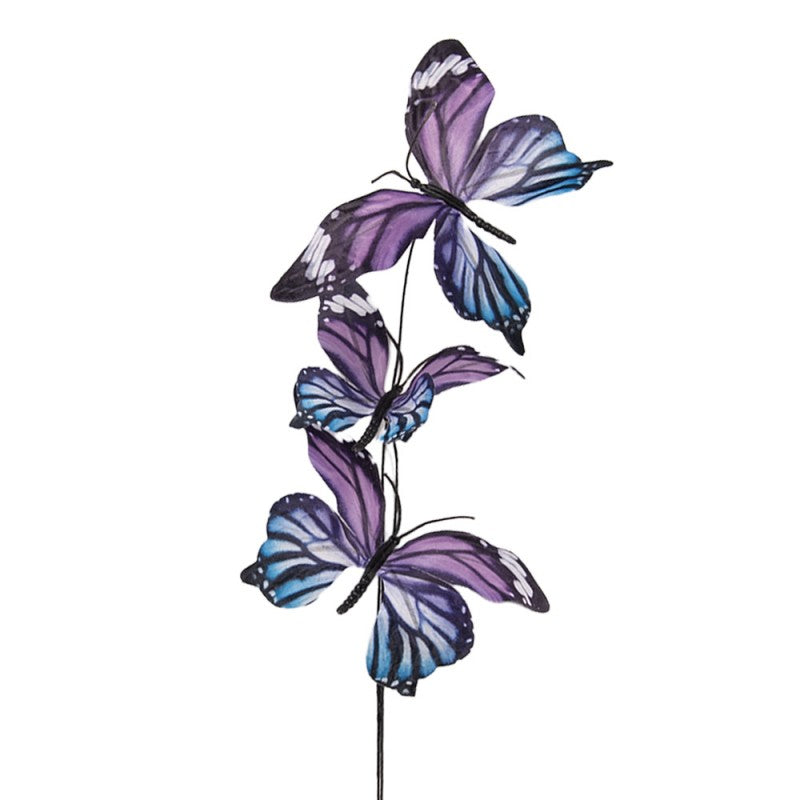 Deko Schmetterlinge am Stil - Violett Blue