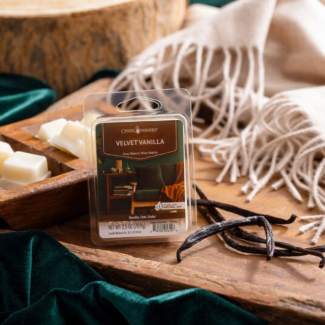 Wachsmelt – Velvet Vanilla | Handgegossen aus 100% Sojawachs, Cremiger Vanille-Holz-Duft