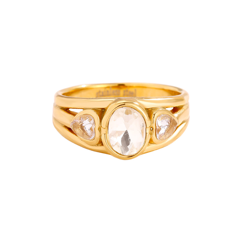 Vintage Oval Diamond Ring - Gr. 56