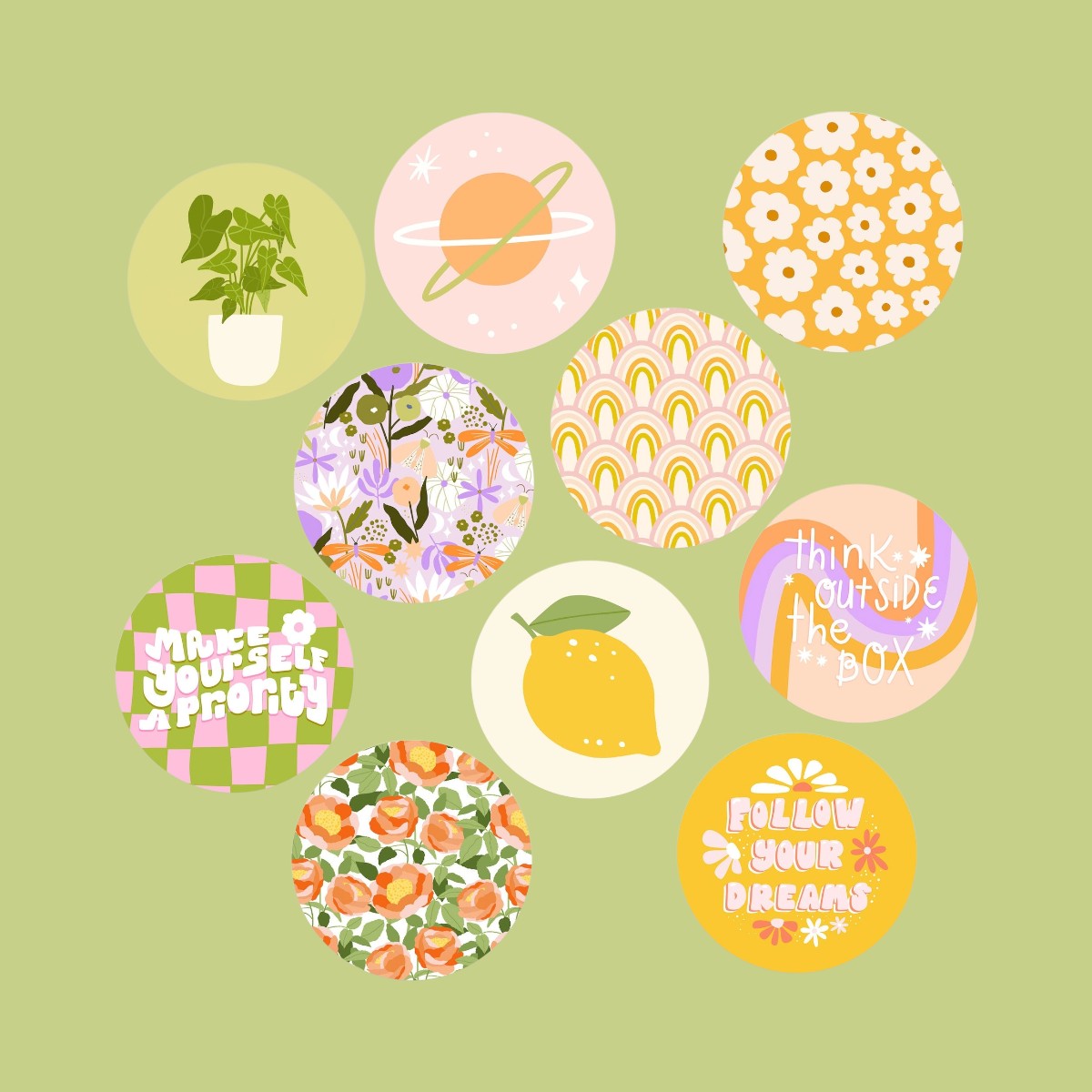 Sticker Set „Good Vibes Only“