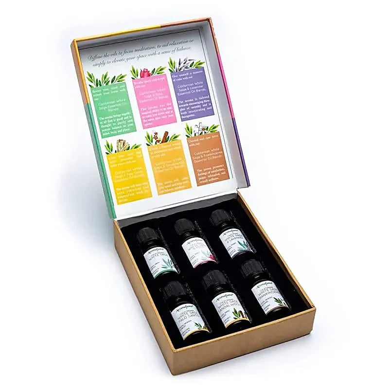Weißer Salbei Duftkollektion – Set mit 6 ätherischen Ölmischungen