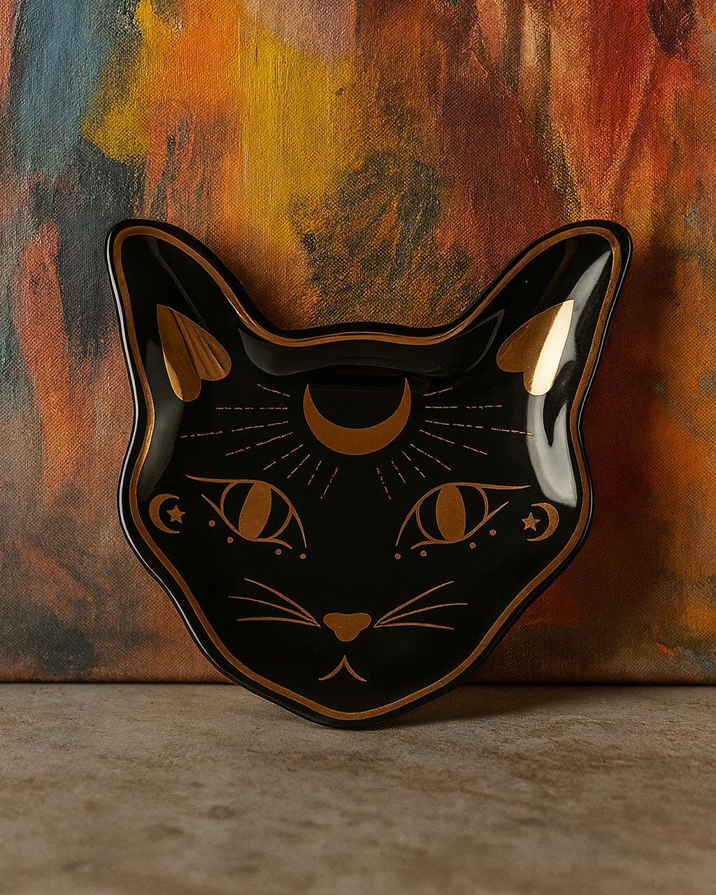 Witchy Cat Deko Teller