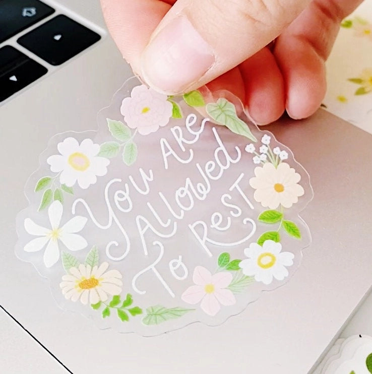 Transparenter Vinyl-Sticker (gestanzt) – Glänzendes Design für Laptop, Planer & mehr – ca. 5 cm