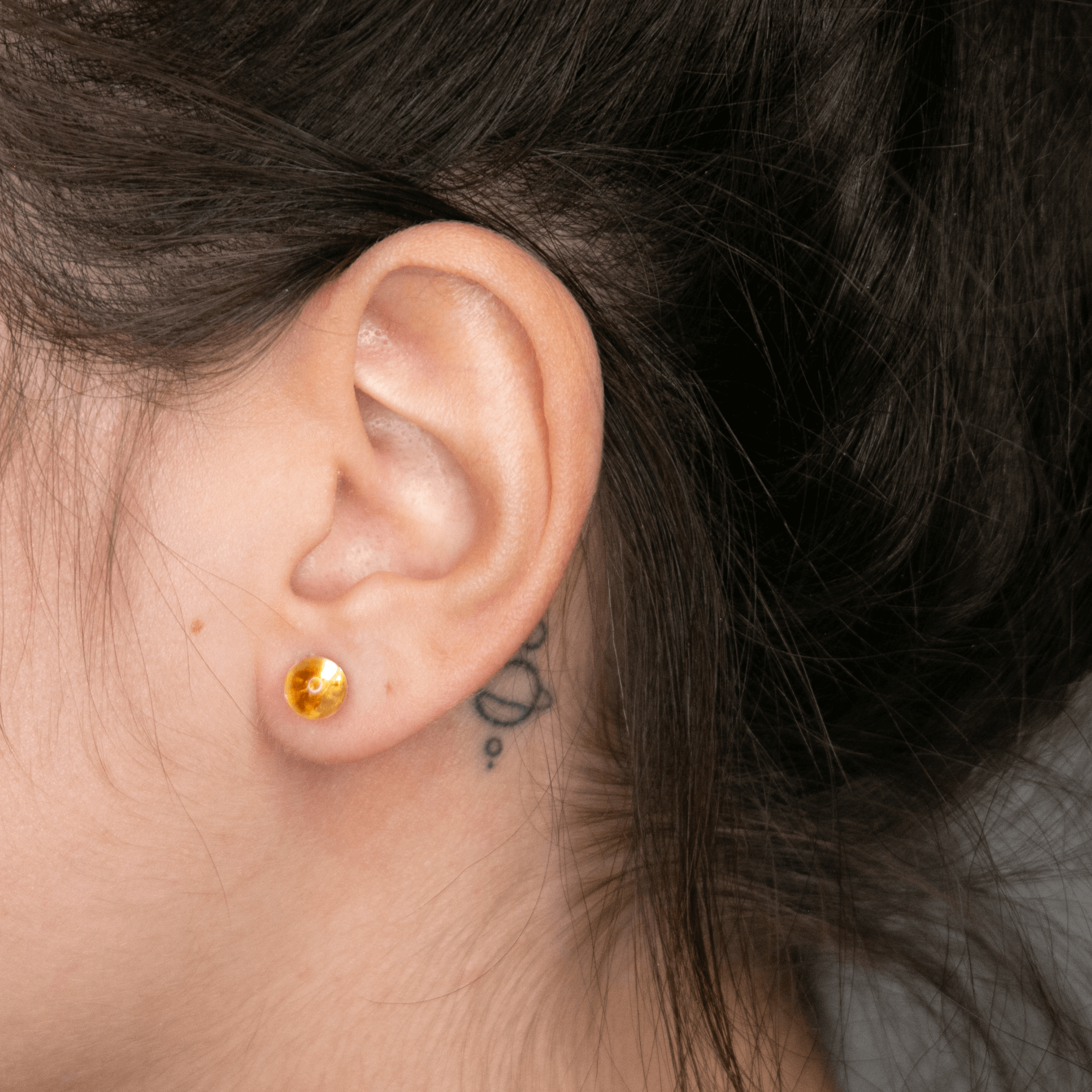 Citrin Ohrstecker Ohrringe gelber Kristall rund Perlenohrringe Wohlstand Fülle Geld Manifestation Sonne Sternzeichen Chakra Schmuck