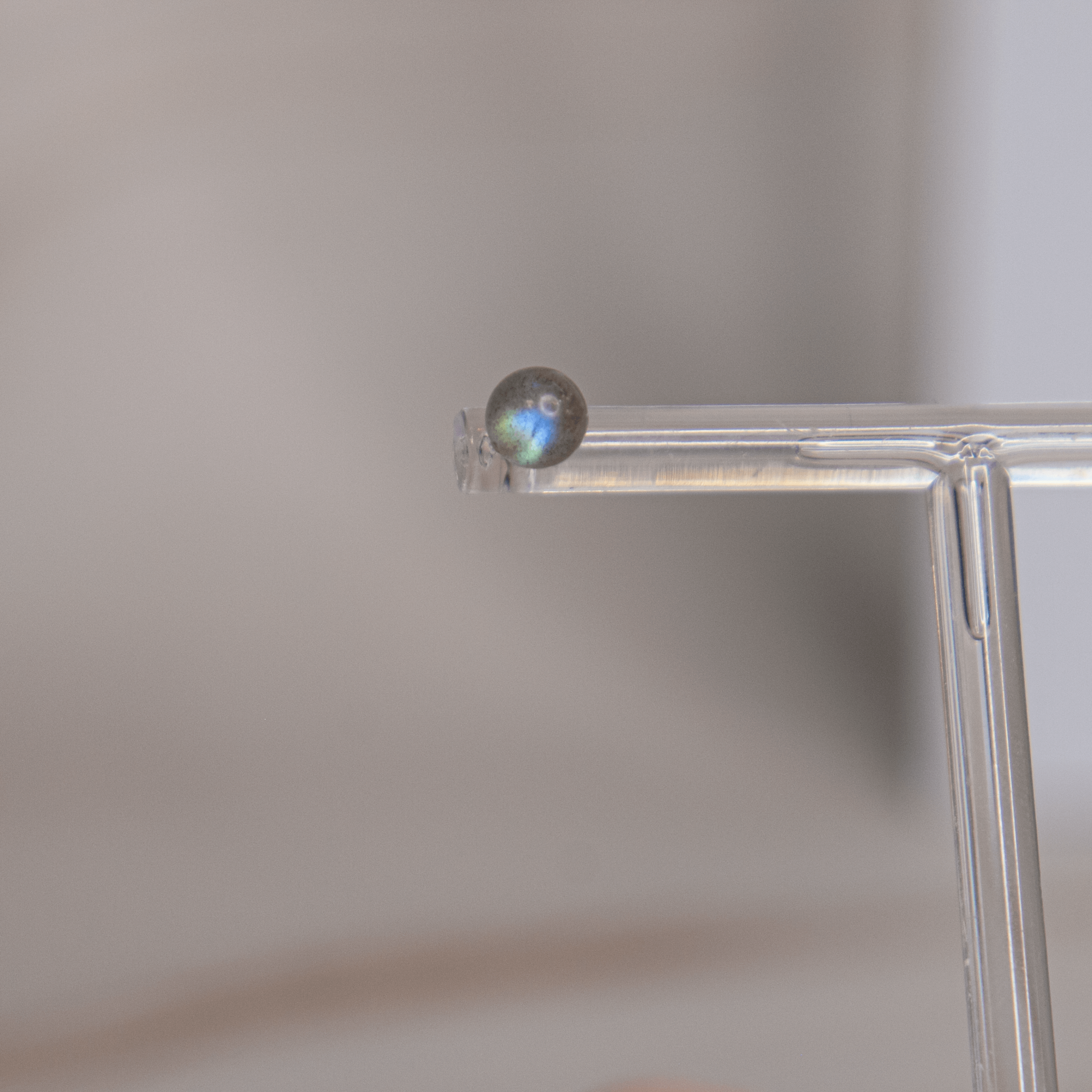 Labradorit Ohrringe Ohrstecker silber blau grün rosa flash Glitzer Kugel Perlenohrringe silber