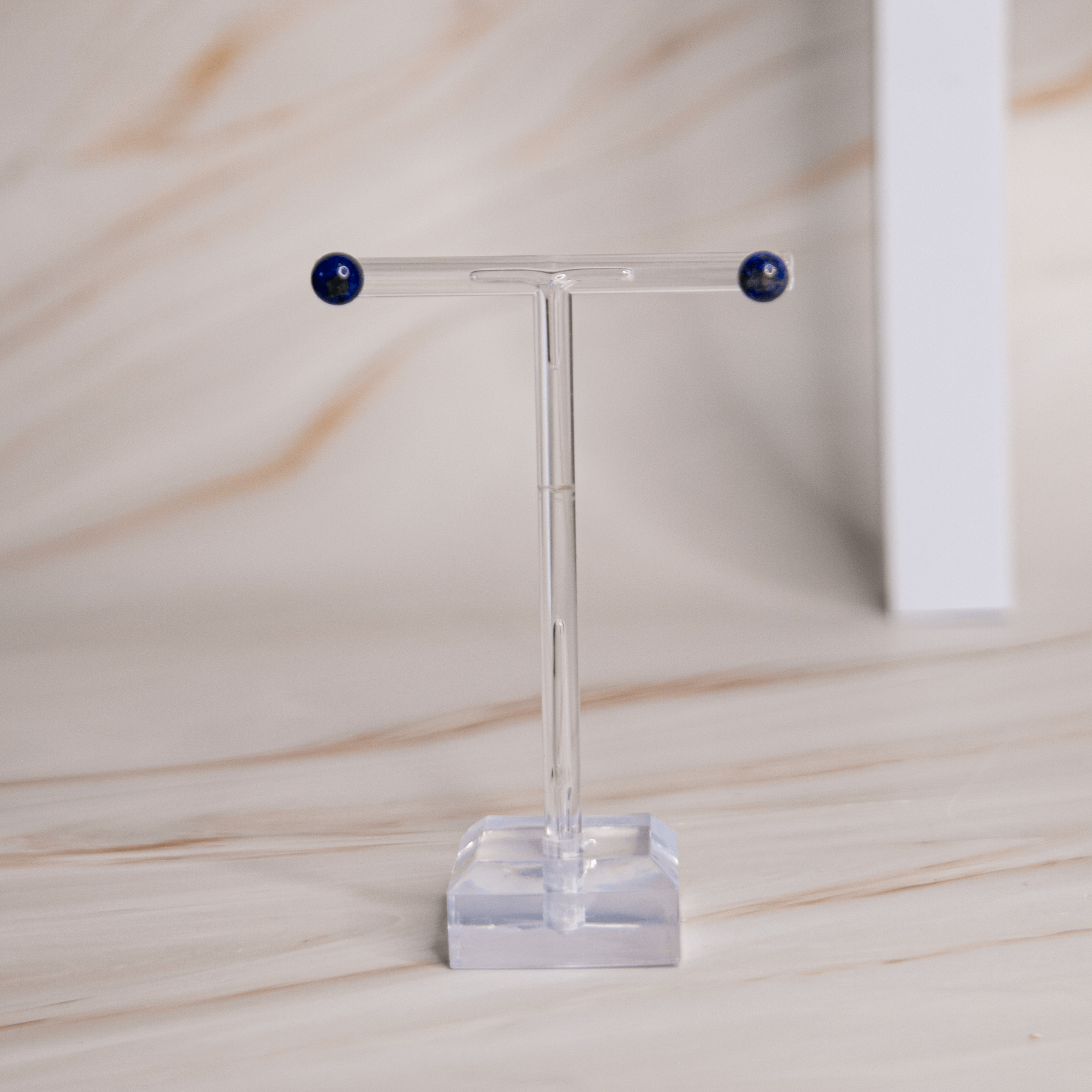 Lapislazuli Ohrstecker Ohrringe blau silber weiss Kraft Wohlstand Ausgeglichenheit Mut Manifestation