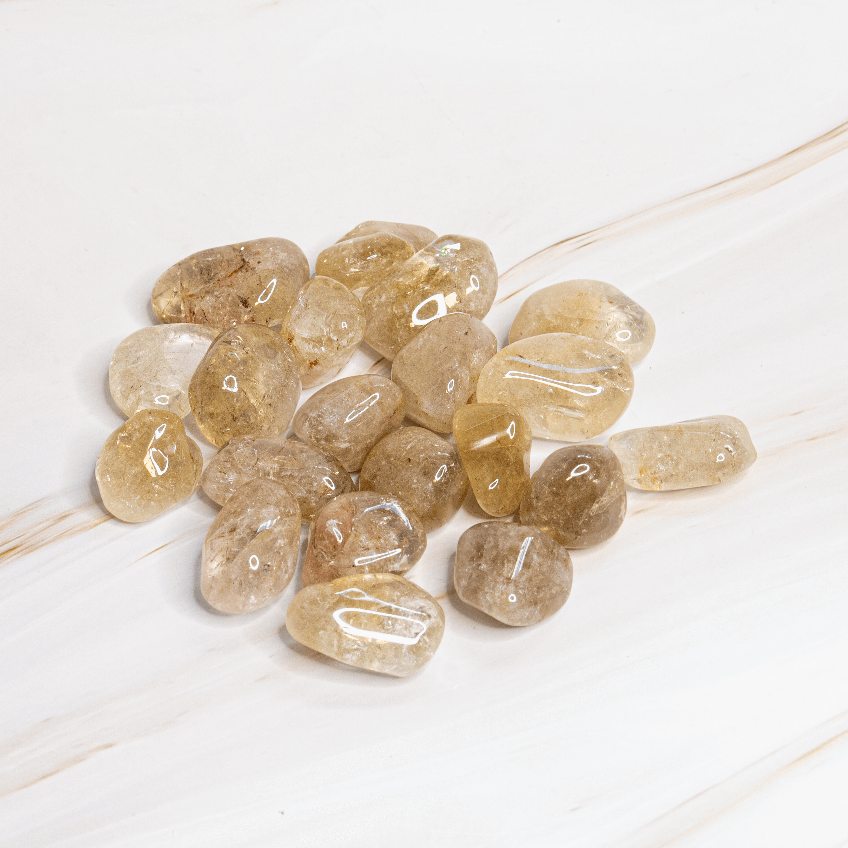 Citrin Natur Edelstein Trommelstein Glücksstein für Sternzeichen Zwillinge Jungfrau Geburtsstein für Juni